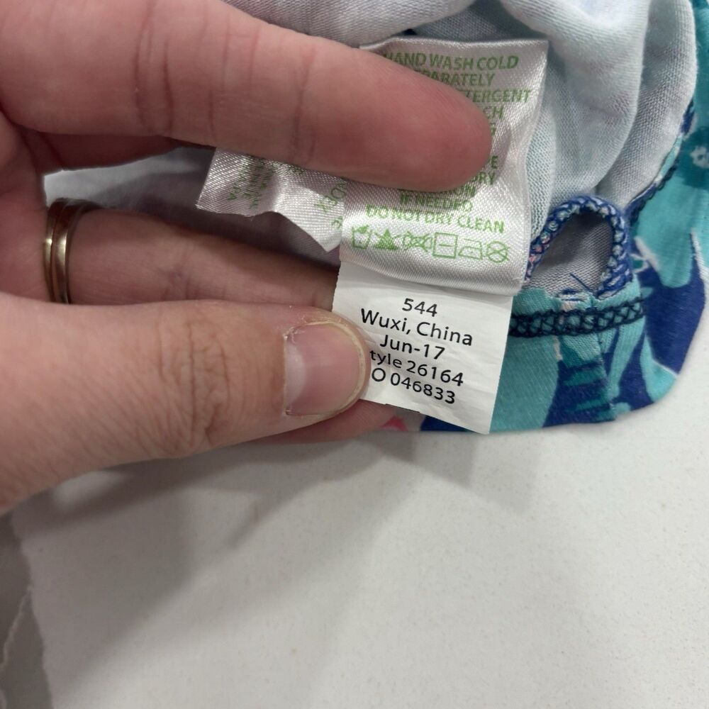 Lilly Pulitzer Dress Size XL Ophelia Swing Seaside Aqua Coconut Cove Engineered - Picture 4 of 8